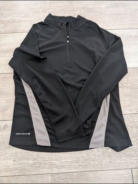 Storm Black Half-Zip Utility Jacket with Gray Panels